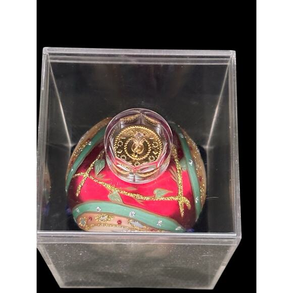 2005 LIMITTED SERIES HAND CRAFTED CHRISTMA HOLIDAY GLASS ORNAMENT EGG SHAPE - Picture 4 of 7